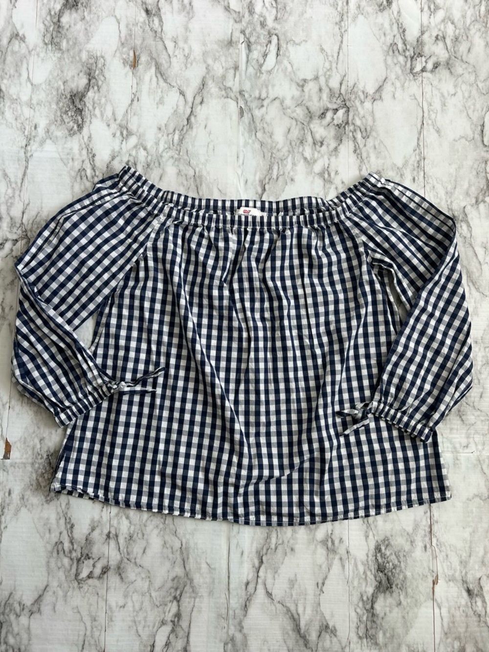 Vineyard Vines women’s size 8 medium equivalent navy and white Gingham check top
